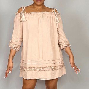 Pink Off Shoulder Dress